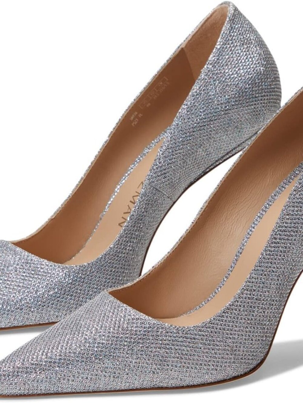 Stuart Weitzman 100 Pump Silver Pointed Toe Heels Women's Silver 9.5 B SAVE $100